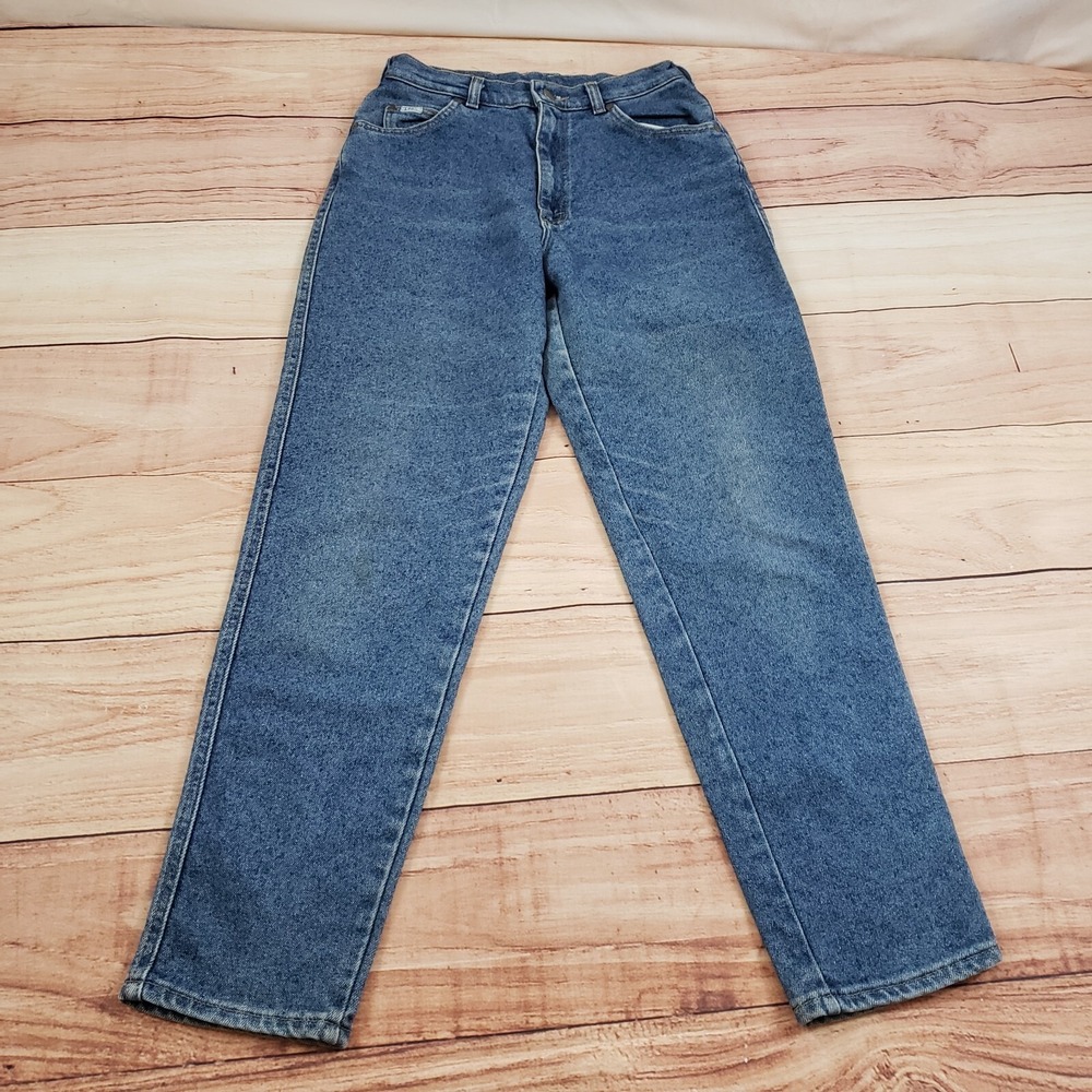 VINTAGE Lee Jeans Womens 12 Blue Straight High Rise Denim Pockets Ladies 28x27